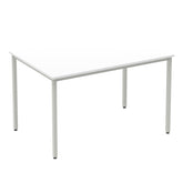Impulse 1200mm Straight Table White Top Silver Box Frame Leg BF00115 DD
